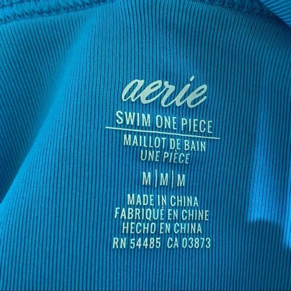 Aerie M blue floral‎ one piece bathing suit - Picture 6 of 7